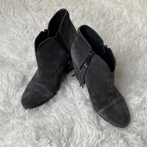 Rag & bone black/gray soft leather double side zip ankle boots - Picture 1 of 10